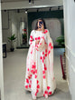Load image into Gallery viewer, White Color Digital Printed Tabby Silk Gown Clothsvilla