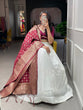 Load image into Gallery viewer, White Color Sequins and Thread Embroidery Work Georgette Lehenga Choli Clothsvilla