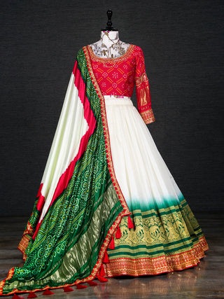 White Color Navratri Special Chaniya Choli Design Clothsvilla