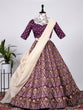 Load image into Gallery viewer, Wine Color Aada Slub Silk Foil Printed Lehenga Choli With Chanderi Dupatta Clothsvilla