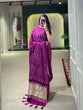 Load image into Gallery viewer, Wine Color Floral &amp; Foil Work Gaji Silk Saree Clothsvilla