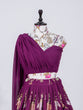 Load image into Gallery viewer, Wine Color Thread And Sequins Embroidery Work georgette Lehenga Coli Clothsvilla