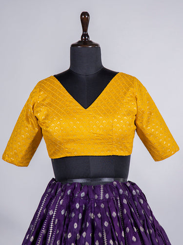 Purple Color Weaving work Jacquard Lehenga Choli Clothsvilla