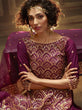 Load image into Gallery viewer, Wine Net Embroidered Partywear Sharara Suit Clothsvilla