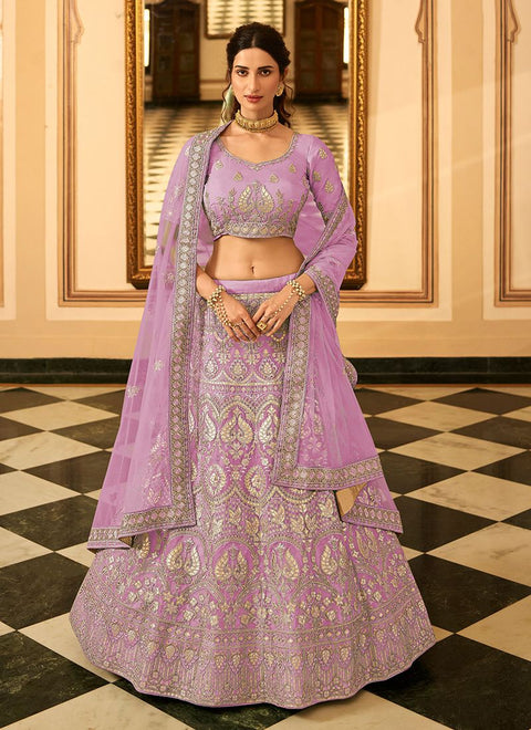 Wine Organza Lehenga With Gota And Zarkan Work Clothsvilla Main image