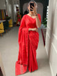 Load image into Gallery viewer, Red Sequins And Zari Work Viscose Chanderi Saree Clothsvilla