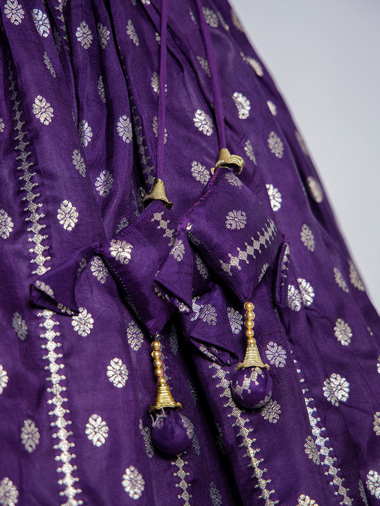 Purple Color Weaving work Jacquard Lehenga Choli Clothsvilla