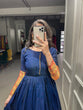 Load image into Gallery viewer, Navy Blue Color Zari Weaving Work Narayan Pet Cotton Gown Clothsvilla