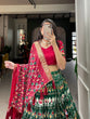 Load image into Gallery viewer, Green Color Patola Printed With Foil Work Tussar Silk Lehenga Choli ClothsVilla