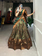 Load image into Gallery viewer, Green Color Zari Weaving Work Weaving Silk(Jacquard) Lehenga Choli Clothsvilla