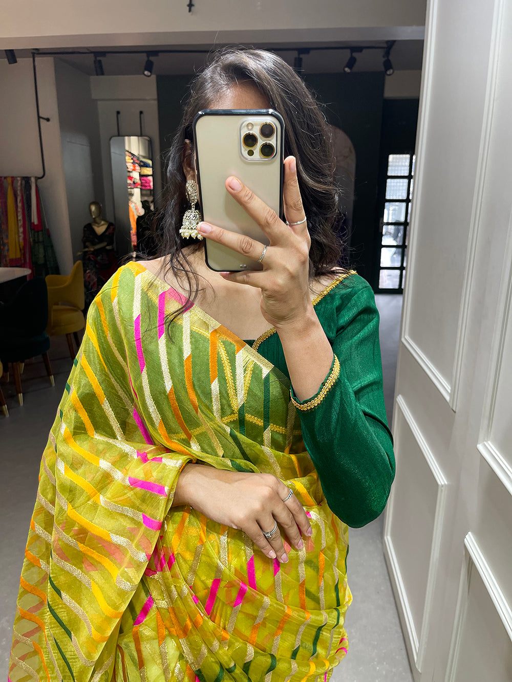 Lemon Color Zari Weaving Work Organza Saree Clothsvilla