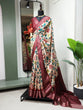 Load image into Gallery viewer, Maroon Color Printed With Zari Border Dola Silk Saree Clothsvilla