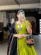 Load image into Gallery viewer, Parrot Color Gamthi Work With Paper Mirror Work Cotton Dandiya Choli ClothsVilla
