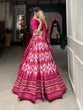 Load image into Gallery viewer, Pink Color Leheriya With Foil Work Tussar Silk Lehenga Choli ClothsVilla