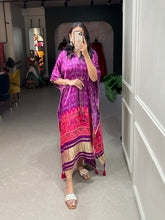 Load image into Gallery viewer, Purple Color Patola Printed Gaji Silk Kaftan ClothsVilla.com