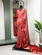 Load image into Gallery viewer, Red Color Printed With Zari Border Dola Silk Saree Clothsvilla