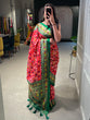 Load image into Gallery viewer, Red Color Patola Paithani Printed with Foil Work Dola Silk Saree Clothsvilla