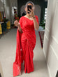 Load image into Gallery viewer, Red Sequins And Zari Work Viscose Chanderi Saree Clothsvilla