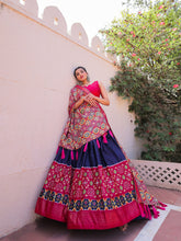 Load image into Gallery viewer, Blue Color Printed With Foil Work Dola Silk Lehenga Choli Clothsvilla