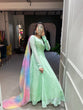 Load image into Gallery viewer, Pista Color Simple Soft Organza Gown Clothsvilla