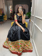 Load image into Gallery viewer, Black Color Foil Printed Dola Silk Gown Clothsvilla