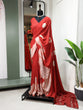 Load image into Gallery viewer, Red Color Sequins With Zari Line And Gota Patti Lace Border Viscose Chanderi Saree Clothsvilla