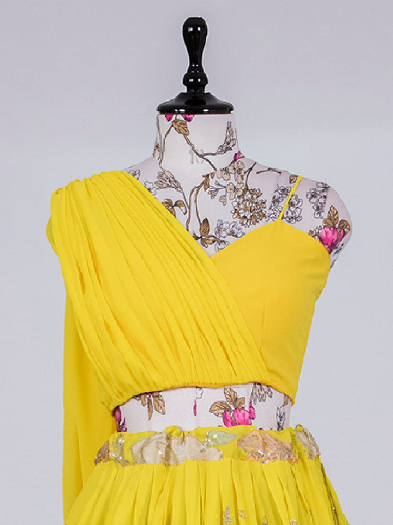 Yellow Color Georgette Ready Made Blouse Clothsvilla