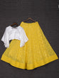 Load image into Gallery viewer, Yellow Color Sequins Embroidery Work Georgette Lehenga Choli Clothsvilla