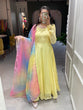 Load image into Gallery viewer, Yellow Color Simple Soft Organza Gown Clothsvilla