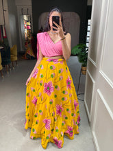Load image into Gallery viewer, Yellow Color Sequins And Thread Embroidery Work Georgette Co-Ord Set Lehenga Clothsvilla
