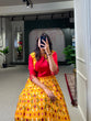 Load image into Gallery viewer, Yellow Color Patola Printed And Foil Printed Dola Silk Gown Clothsvilla