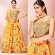 Load image into Gallery viewer, Yellow Embellished With Printed Organza Lehenga Choli Clothsvilla