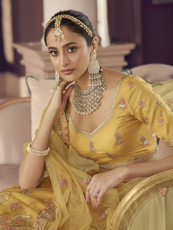 Yellow Organza Designer Lehenga Choli Clothsvilla