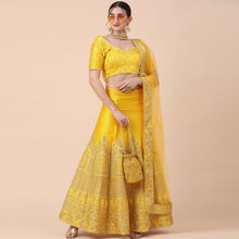 Load image into Gallery viewer, Yellow Party Wear Sequins Embroidered Silk Lehenga Choli Clothsvilla