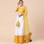 Yellow-White Party Wear Sequins Embroidered Satin Lehenga Choli Clothsvilla