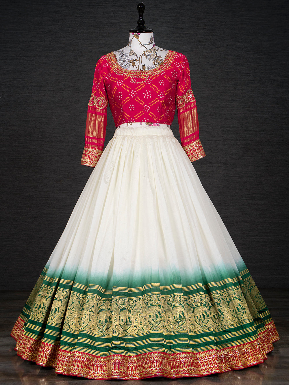 White Color Navratri Special Chaniya Choli Design Clothsvilla