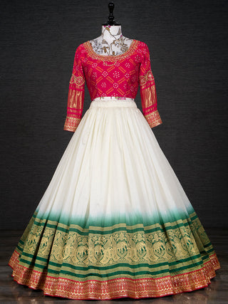 White Color Navratri Special Chaniya Choli Design Clothsvilla