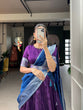 Load image into Gallery viewer, Purple Color Plain And Silver Viscose Chanderi Dupion Silk Semi Stich Half Saree Lehenga Choli ClothsVilla.com